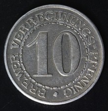 BREMEN (German State) 10 Pfennig ND - Aluminum - XF/aUNC - 3483