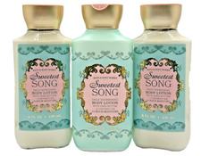 NEW Bath  Body Works LOT of 3 Bottles Sweetest Song Body Lotion Cream 8 oz