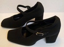 Vintage Women's Black Heels Size 8 Giorgio Sant Angelo Block Heels 3"