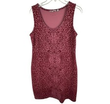 Athleta Shayla Tank Shift Mini Dress Burgundy Floral Scoop-Neck Sz. M