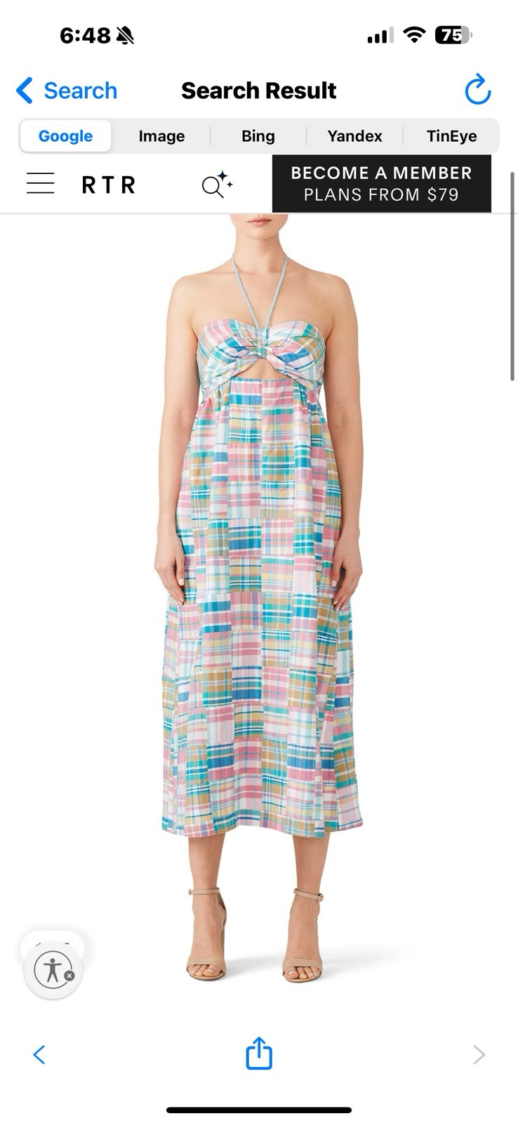 Petersyn - Multicolor Plaid Patchwork Halter Cott… - image 1