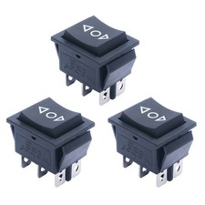 Mxuteuk 3Pcs DC12V Momentary Rocker Switch 6 Pin 3 Position DPDT Reverse Polarit