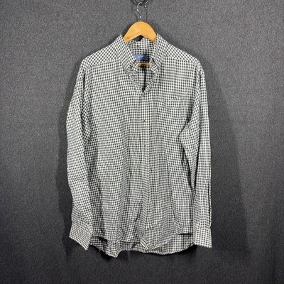 Thierry Mugler Shirt Mens XL Grey Check Cotton Snap Button Up Casual Autumn