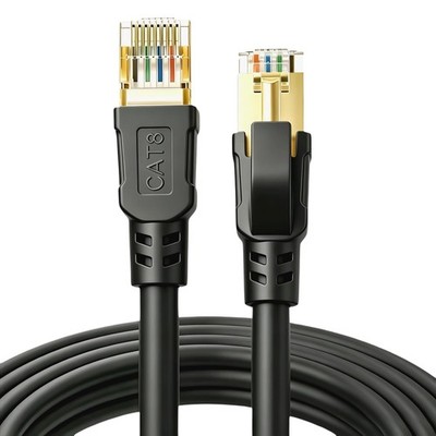 Ethernet Kabel CAT 8 1m Hochgeschwindigkeit 40Gbps 2000MHz LAN Kabel Schwarz