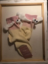 Magnetic Holding Hands Eye Decor Best Friend Cute Cartoon Crew Socks 1/2pairs
