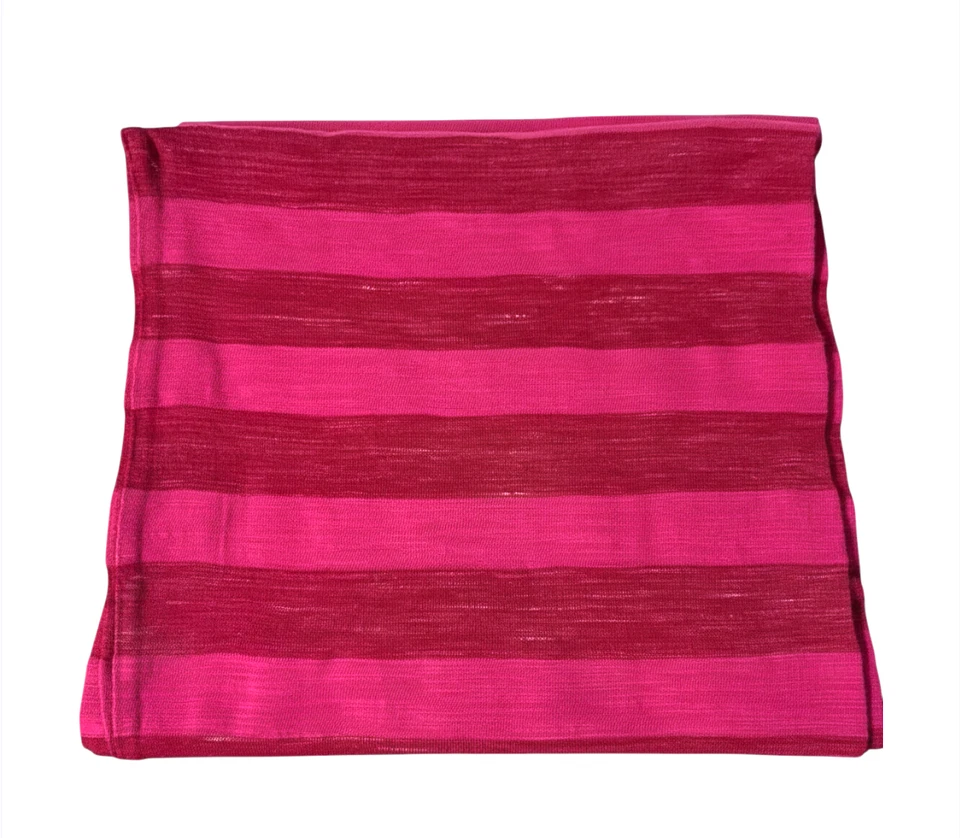 TALBOTS Mezcla Algodón JERSEY INFINITY LAOP BUFANDA Rosa y Rojo Rayas 9x35" PLANA Foto 2 de 3