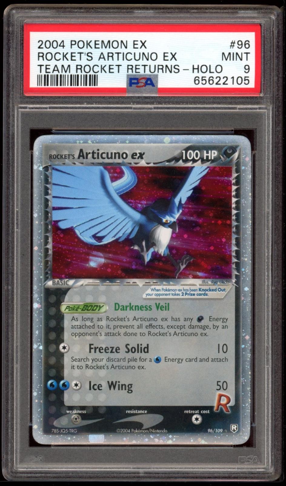 Rocket's Articuno EX Holo 96/109 PSA 9 Team Rocket Returns Pokemon Card Game