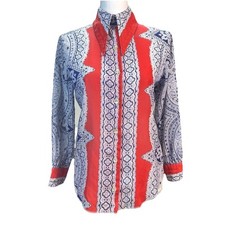 Donnkenny Women s Blouse Size 8/10 Vintage Button Shirt Top Point Collar