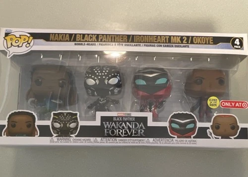 Funko Pop! Vinyl Marvel Black Panther Wakanda Forever Target Glow 4-Pack