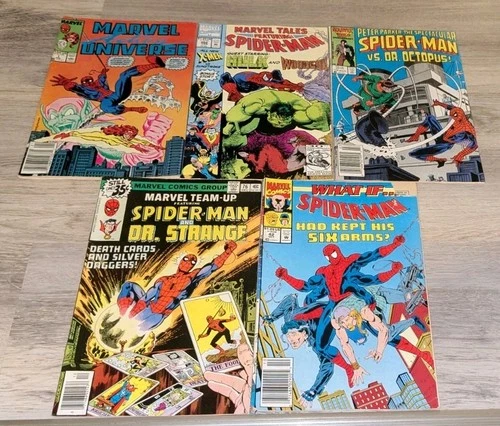 Vintage Lot of 5 Marvel Spider-Man Comic Books Readers B156