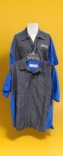 Red Kap Work Shirt Mens 2XL Navy Grey Short Sleeve Mechanic Uniform Button Up