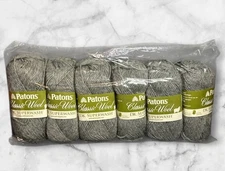 patons classic wool DK Superwash Lot Of 6 Medium Gray Heather #12044
