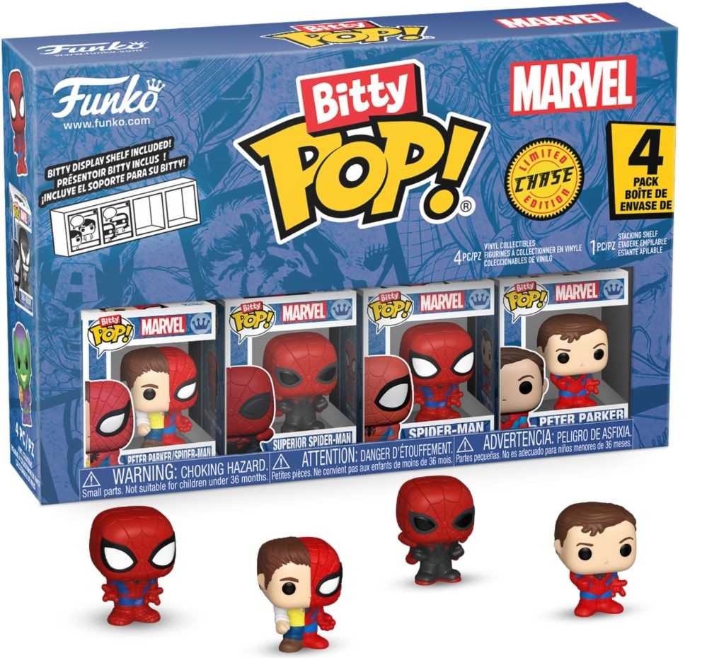 Funko Multicolore Bitty Pop! 4 Pack Spider-Man: Peter Parker Split - Immagine 2