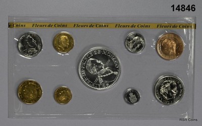 1976 MONACO RAINIER II 9 COIN FLEURS DE COINS 1 LARGE 90% SILVER COIN #14846