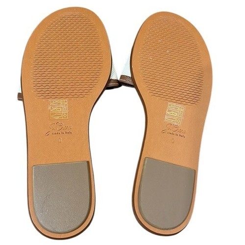 J Crew Brown Sandals Womans Size 9 Leather Slides Slip On Spring Summer NWOT - Photo 7 sur 8