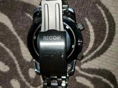 RICOH World Time Automatic 43mm Day Date Black Men's watch Vintage