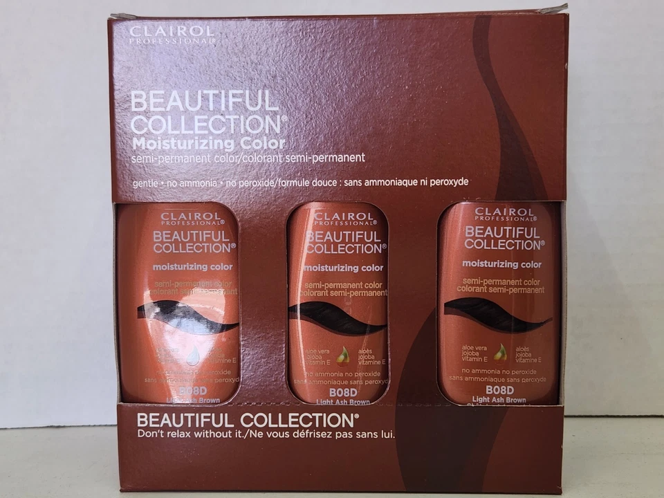 Clairol Hermosa Colección Semipermanente Color B08D JUEGO DE 6 Marrón Ceniza Claro Foto 2 de 4