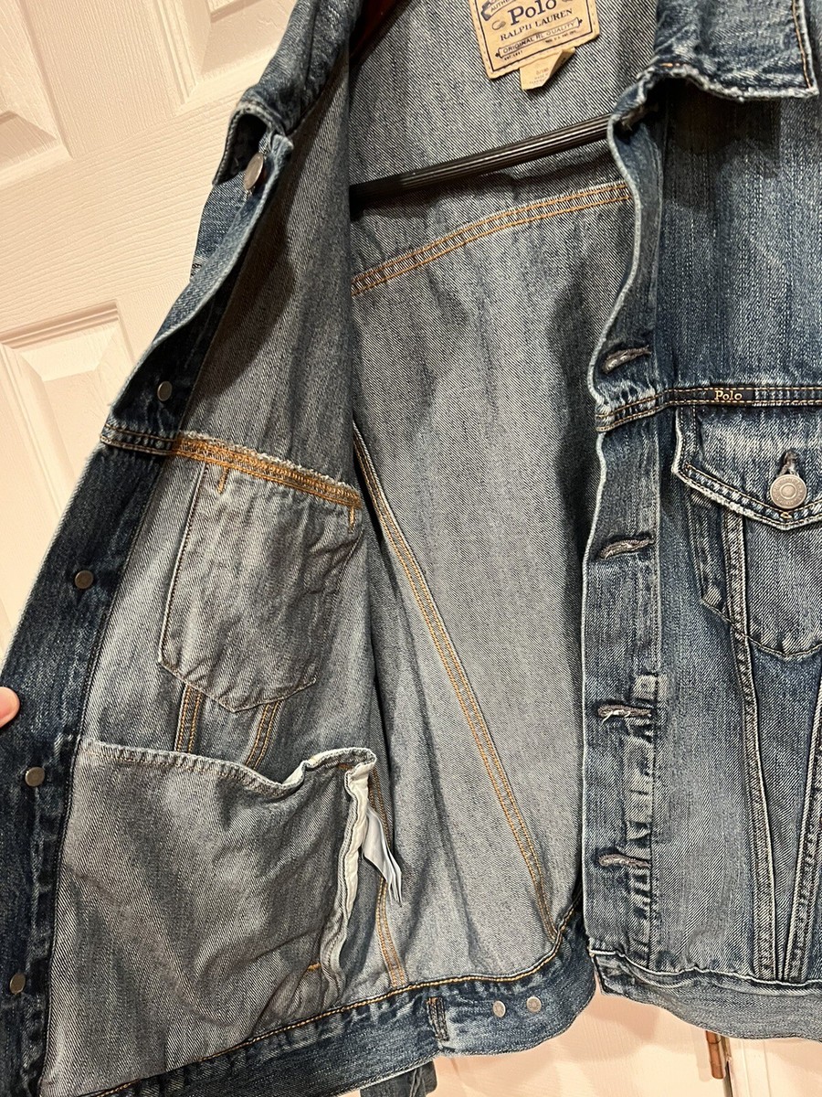 Polo Ralph Lauren Denim Jacket With American Flag Arm Patch