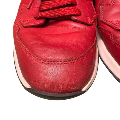 Prada Red Leather Sneakers Men’s Size 9 | Luxury Designer Low-Top Shoes in GUC - Picture 10 of 12