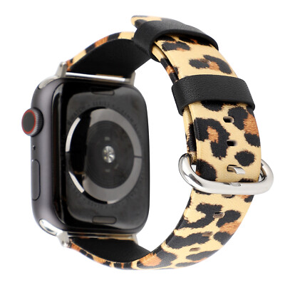 Silicone Leopard print strap for Apple Watch Series 8 7 6 5 4 3 38/40/41/45/49mm