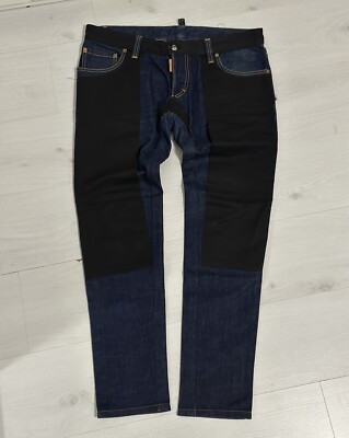 Dsquared2 Men s Italy Designer Patch Pockets Blue Jeans Size 52