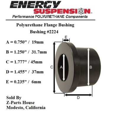 1-1/4'' O.D. x 3/4'' I.D. Polyurethane Flange Type Bushing by Energy (2224G)