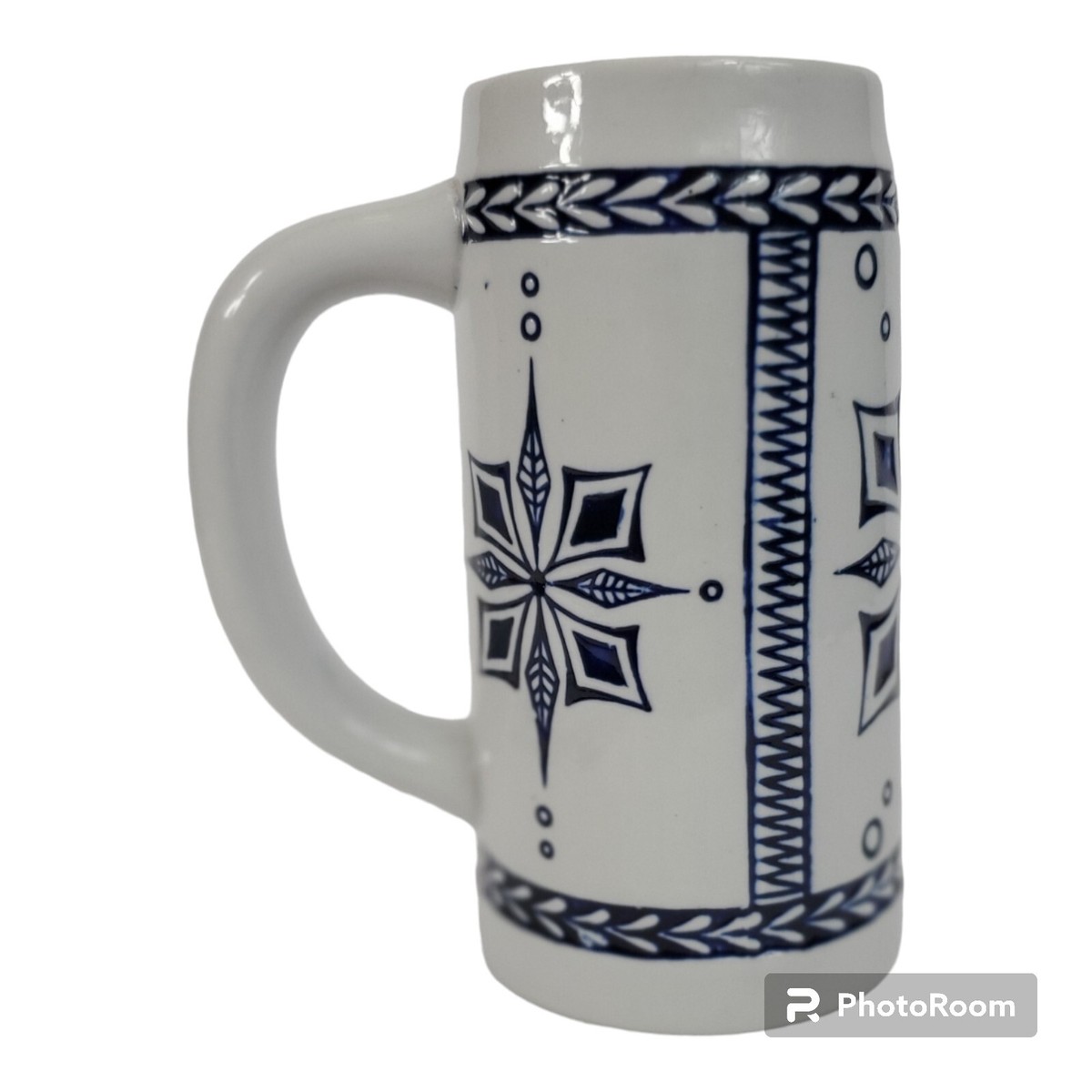 濃紺 陶器製細長い瓶 Vintage Ceramic Blue Brazil Rio Negrinho, Ceramarte LTDA