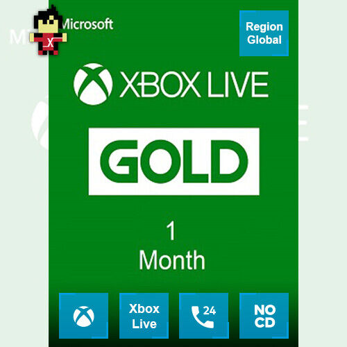 Microsoft Live Gold Card 1 Mês - Live Brasil - Xbox 360 e Xbox One