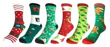 Lot of 6 Assorted Women's Christmas Holiday Fun Socks sock size 9-11