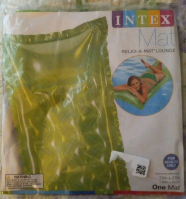 New Intex Mat 72 x  27 Inch Pool Float Lounge Green NIP