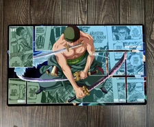 O-P OPCG TCG CCG Playing Pad Roronoa Zoro Playmat Trading Card Game Mat & Bag