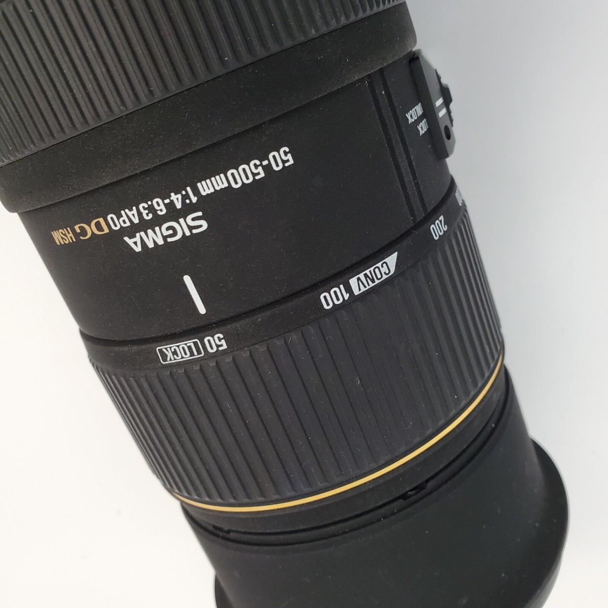 Sigma EX 50-500mm f/4-6.3 APO DG HSM Lens Nikon F Mount w/Hood and