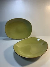2   Steelite International England 12 1/8" Terramesa Olive Oval Serving Bowls