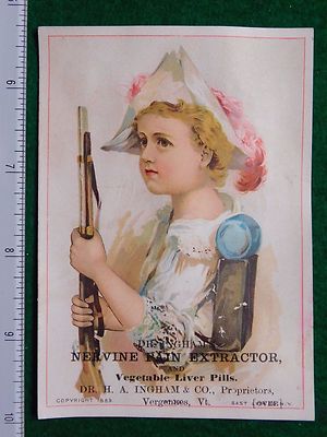 1870s-80s Dr. Ingham's Nervine Pain Extractor Quack Medicine Trade Card F27