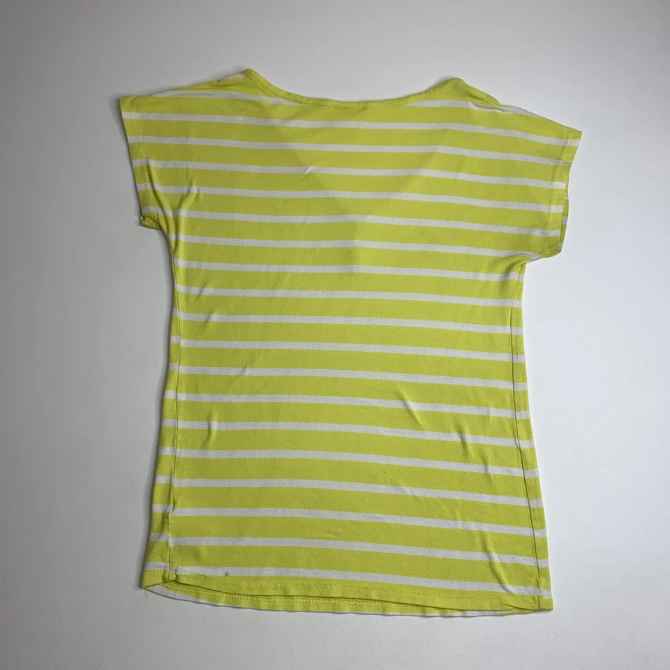Motherhood Maternity Women Top Yellow M Short Sleeve Stripe Button Accents - Image 3 of 4