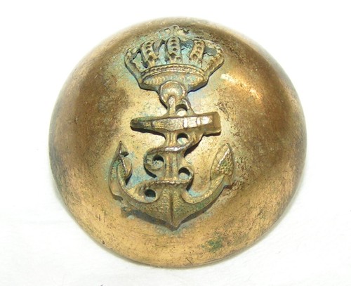 1800's Spanish Navy Crown & Anchor Military Uniform Button - Picture 3 of 3
