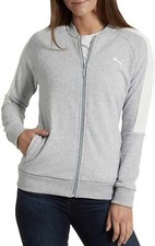 PUMA Track Suit Jacket Women  s XL/TG Grey White Comfortable RETRO Throwback