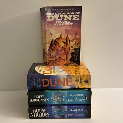 God Emperor Of Dune Frank Herbert 1st PB Edition 1982 Plus 3 Dune Books Bundle