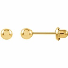 14K Yellow 4 mm Ball Stud Piercing Earrings