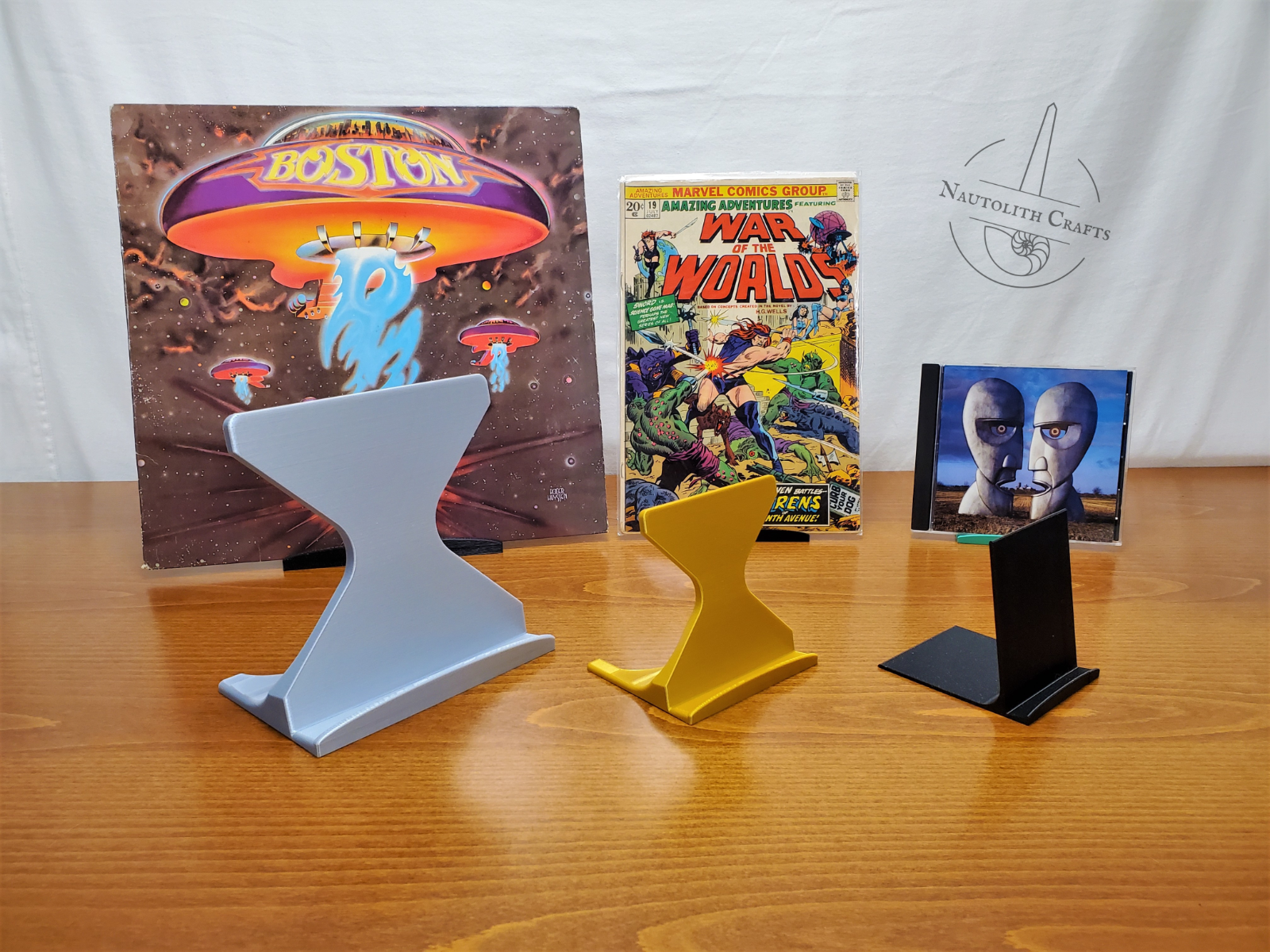 Display Stand for Vinyl Records - Tabletop Holder for Vintage LP Albums Art CDs