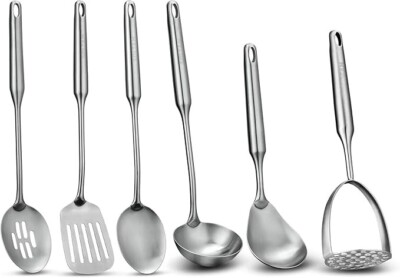 6 Stück Edelstahl Servieren Kochen Küchenutensilien Set, elegantes modernes Design