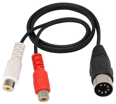 RCA zu 7 Pin Din Verlängerungskabel，7PIN DIN 1 Stecker auf 2 RCA Buchse Audio ad