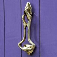 Deluxe Polished Brass Art Deco Door Knocker