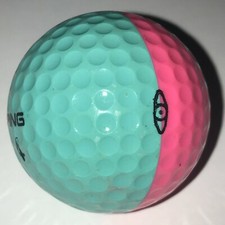 Vintage Ping Karsten Two Tone Pink  Teal Aqua 4 Golf Ball P-2 