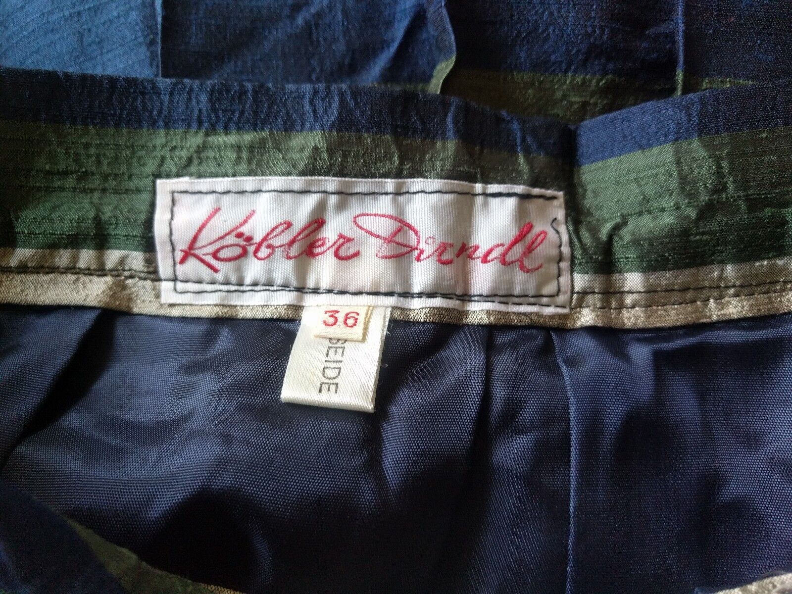 VTG Kobler Dirndl Women's 36 Midi Skirt 100% Silk… - image 2