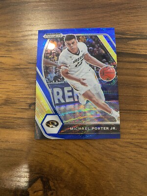 2021-22 Panini Prizm Draft Picks Blue Wave Prizm /249 Michael Porter Jr #98
