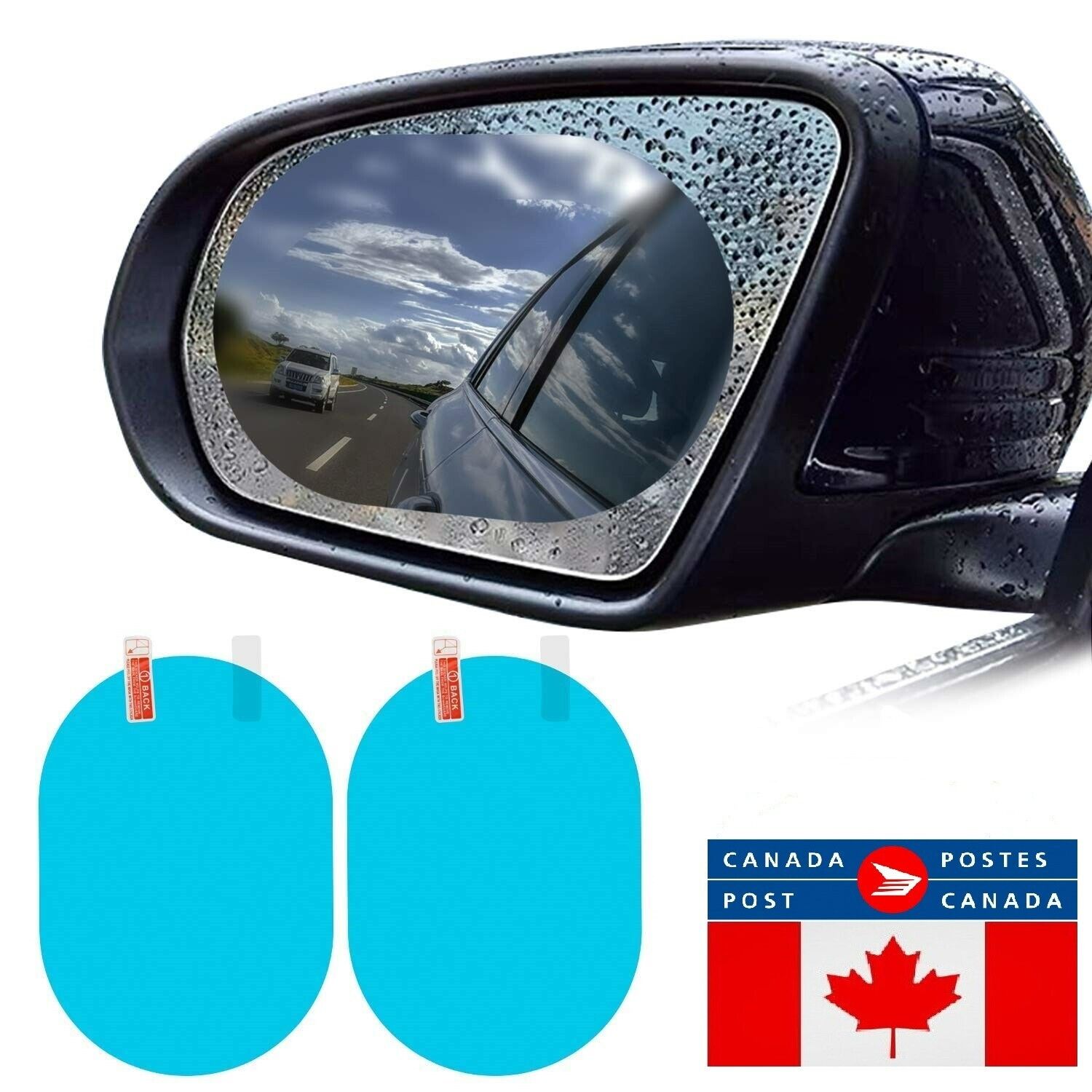 Oval - 2 Pcs Car Rainproof Film For Car Mirrors Anti-fog Anti-rain