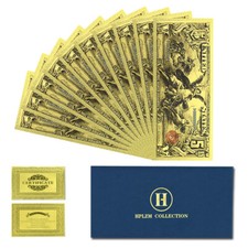 Banconote in plastica lamina oro cinque dollari 1896 anni 10 pezzi/busta souvenir USA
