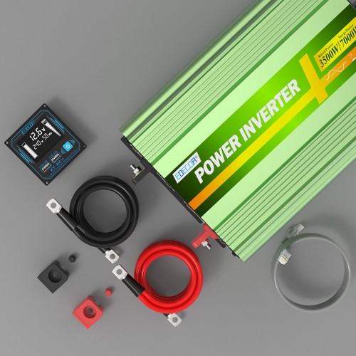 EDECOA Power Inverter 12V to 240V Pure Sine Wave inverter 3500W with LCD Remote - Picture 8 of 8