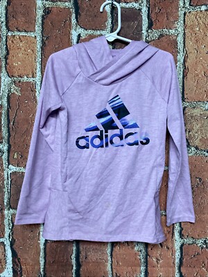Adidas Girl s Active Pullover Pink Hoodie Top High Low Size 5 Long Sleeve